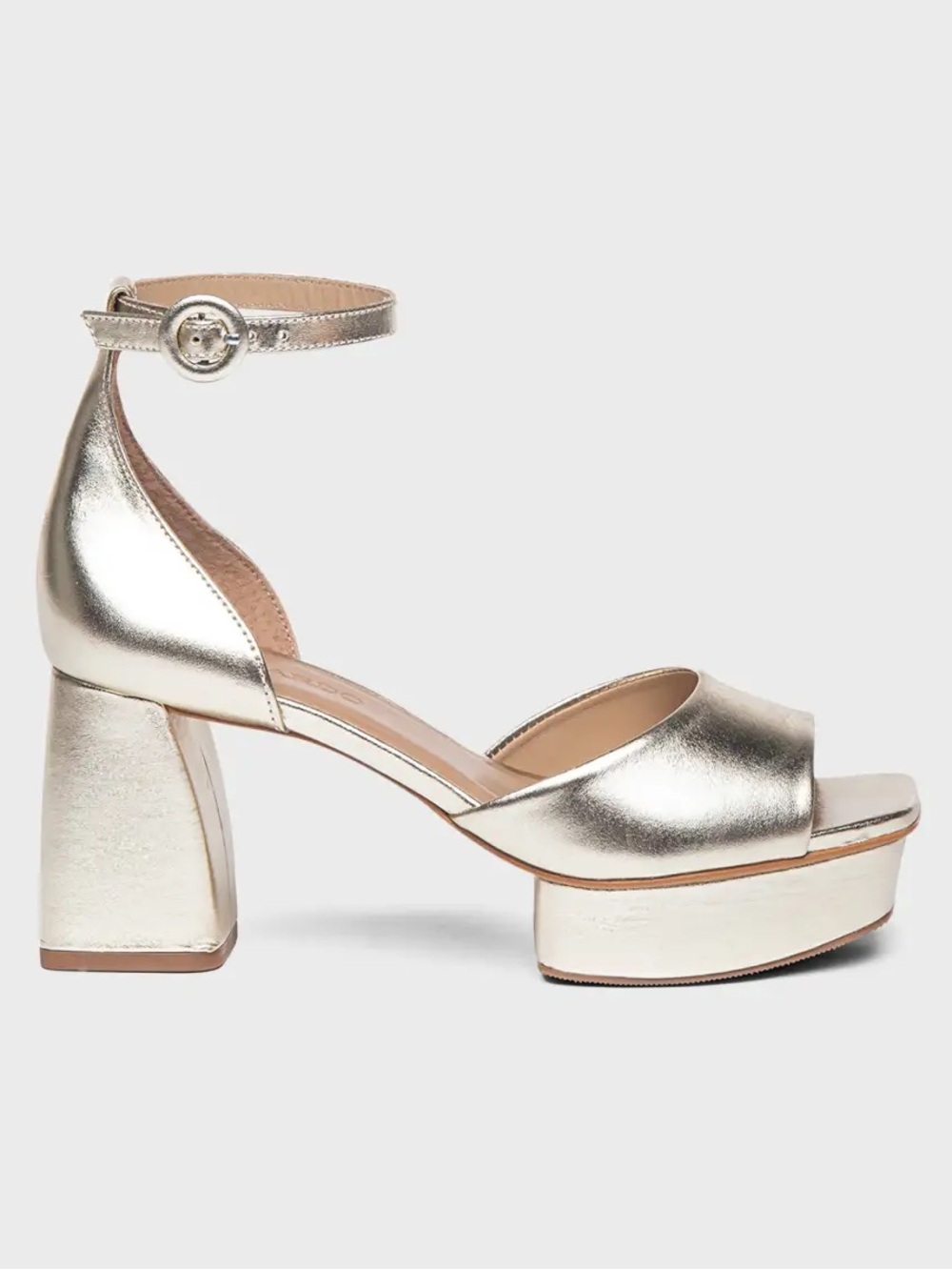 Bernardo Gold Metallic Raleigh Platform Sandal Heel Size 8.5